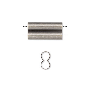 Component, gunmetal-plated brass, 18x9mm double tube with 3.5mm hole. Sold per pkg of 20.