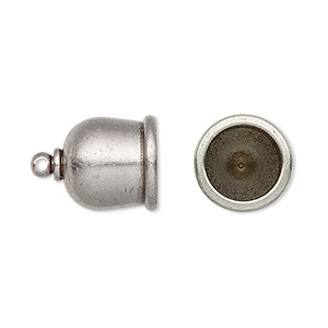 Cord end, TierraCast&reg;, &quot;Maker&#39;s&quot; collection, glue-in, tin oxide-plated brass, 17x12.5mm taj, 10mm inside diameter. Sold per pkg of 2.