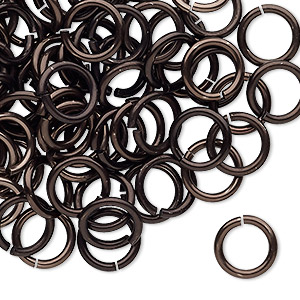 Jump ring, anodized tempered aluminum, brown, 10mm round, 7.2mm inside diameter, 15 gauge. Sold per pkg of 100.