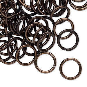 Jump ring, anodized tempered aluminum, brown, 12mm round, 9.2mm inside diameter, 15 gauge. Sold per pkg of 100.