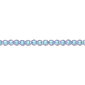 Pearl, Crystal Passions&reg;, iridescent light blue pearl, 3mm round (5810). Sold per pkg of 100.