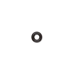 Jump ring, anodized aluminum, black, 8mm round, 5.4mm inside diameter, 16  gauge. Sold per pkg of 100. - Fire Mountain Gems and Beads