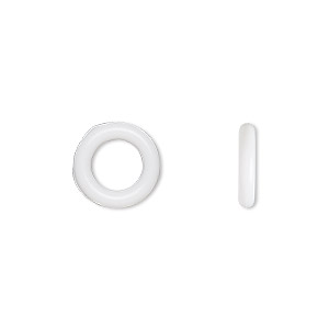 Component, Oh! Ring&#153;, silicone, white, 10mm round with 6mm hole. Sold per pkg of 300.
