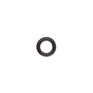 Component, Oh! Ring&#153;, silicone, black, 10mm round with 6mm hole. Sold per pkg of 300.