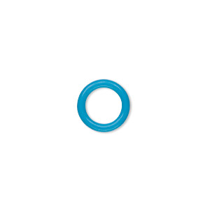 Component, Oh! Ring&#153;, silicone, light blue, 12mm round with 8mm hole. Sold per pkg of 200.