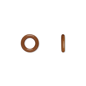Component, Oh! Ring&#153;, silicone, chocolate brown, 10mm round with 6mm hole. Sold per pkg of 300.