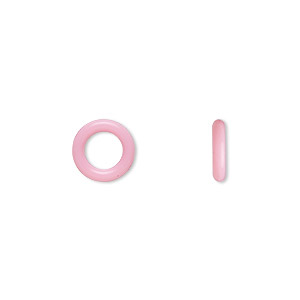 Component, Oh! Ring&#153;, silicone, baby pink, 10mm round with 6mm hole. Sold per pkg of 300.