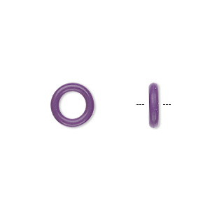Component, Oh! Ring&#153;, silicone, purple, 10mm round with 6mm hole. Sold per pkg of 300.