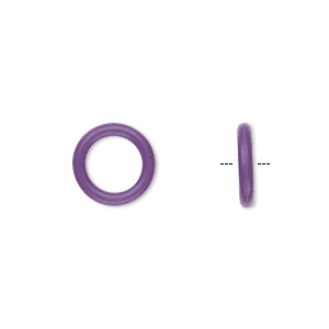 Component, Oh! Ring&#153;, silicone, purple, 12mm round with 8mm hole. Sold per pkg of 200.