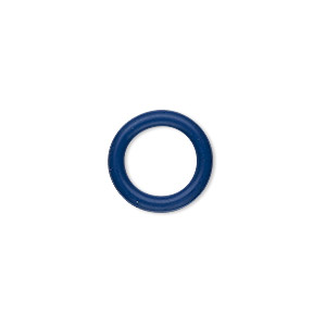 Component, Oh! Ring&#153;, silicone, blue, 15mm round with 10mm hole. Sold per pkg of 100.