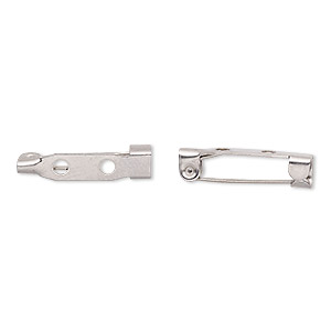 Pin back, stainless steel, 3/4 inch. Sold per pkg of 10. - Fire