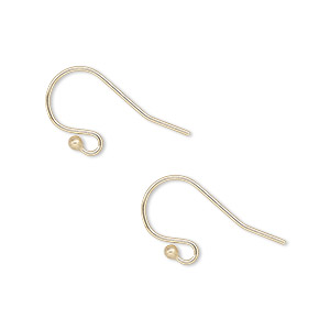 French Hook Ear Wire With Bead 19x18mm Gold Plated (10-Pcs)