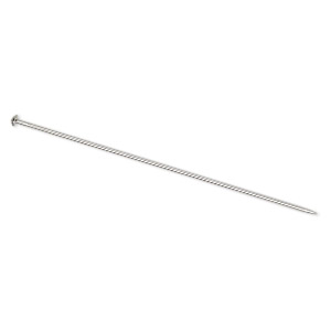 Hat pin, stainless steel, 3 inches, 19 gauge. Sold per pkg of 10.