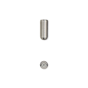 Hat pin clutch, stainless steel and silicone, white, 10x4mm. Sold per pkg of 10.
