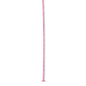 Head pin, electro-coated brass, pink, 3 inches, 21 gauge. Sold per pkg of 10.