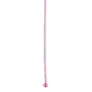 Head pin, electro-coated brass, pink, 2 inches with 2mm ball, 21 gauge. Sold per pkg of 10.