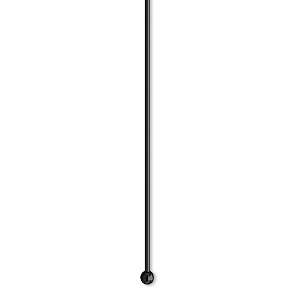 Head pin, electro-coated brass, black, 3 inches with 2mm ball, 21 gauge. Sold per pkg of 10.