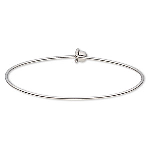Bracelet, bangle, stainless steel, 1.4mm wide oval with 6mm twist-off ...
