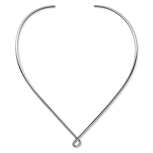 Neckwire, stainless steel, 2mm round with smooth teardrop, 15 inches ...