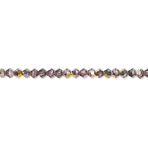 Bead, Crystal Passions&reg;, light amethyst heavy vitrail light, 3mm bicone (5328). Sold per pkg of 48.