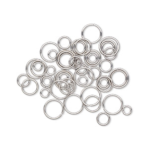Open Jump Rings Stainless Steel Silver Colored