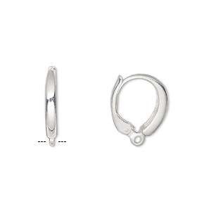 Earring Findings, Leverback Earrings with Shell 14x9mm, Silver Plated (5  Pairs) — Beadaholique