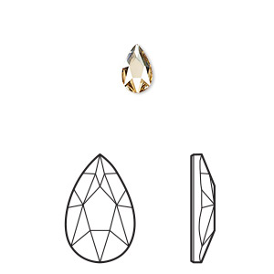 Flat-Back Crystal Gold Colored