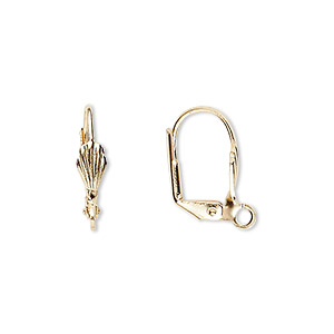 Lever Back Earring 18mm 14k Yellow Gold (Pair)
