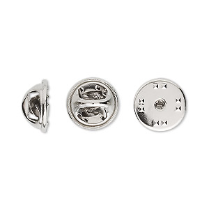 Button cover, imitation nickel-plated brass, 18mm round. Sold per pkg of  100. - Fire Mountain Gems and Beads
