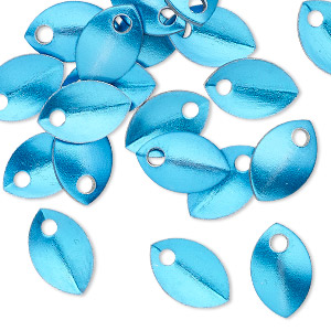 Washer, anodized aluminum, blue, 13mm double-sided flat round blank with  6mm hole, 20 gauge. Sold per pkg of 100. - Fire Mountain Gems and Beads