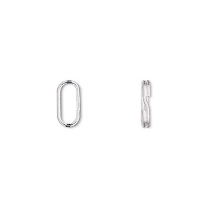 Split ring, silver-plated steel, 10x5mm oval with 8x3mm hole. Sold per pkg of 100.