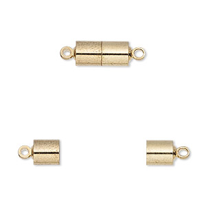Clasp, magnetic, gold-finished brass, 11.5x5.5mm barrel. Sold individually.