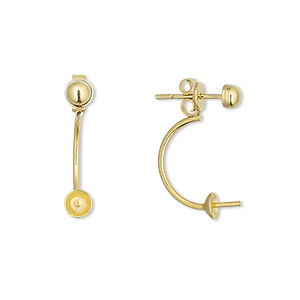 Earstud Components Sterling Silver Gold Colored
