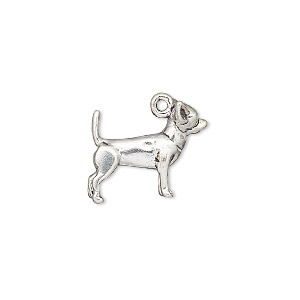 Sterling Silver Three Dimensional Airedale Dog Necklace 