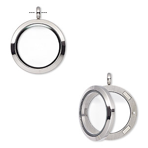 22mm Stainless Steel Plate for Glass Living Memory Lockets Floating Charm 