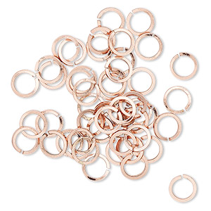 Jump ring, copper, 6mm hand-cut round square wire, 4.2mm inside diameter, 19 gauge. Sold per pkg of 50.