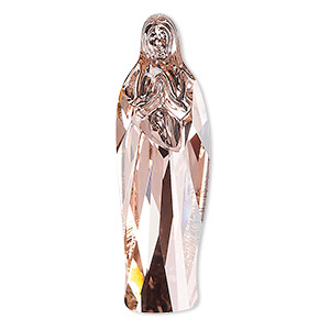 Embellishment, Crystal Passions&reg; rhinestone, vintage rose, foil back, 40x12.5mm Virgin Mary fancy stone (4973). Sold individually.