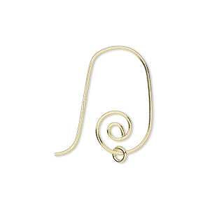 Hook Ear Wire Findings Sterling Silver Gold Colored