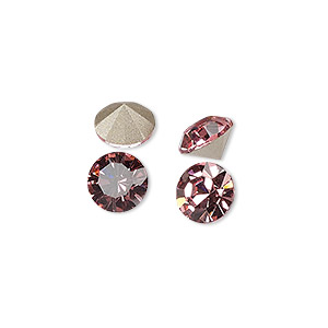 Chaton, Preciosa MAXIMA Czech crystal, light rose, foil back, 8.16-8.41mm faceted round, SS39. Sold per pkg of 8.