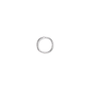 Jump ring, silver-plated brass, 8mm soldered round, 6.2mm inside ...