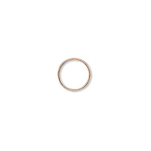 Jump ring, copper-plated brass, 10mm soldered round, 8.3mm inside diameter, 20 gauge. Sold per pkg of 100.