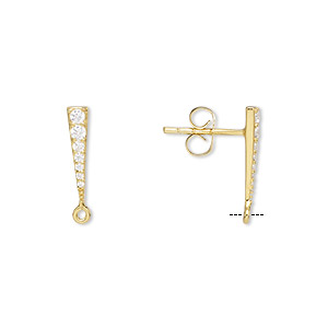 Earstud Components Sterling Silver Gold Colored
