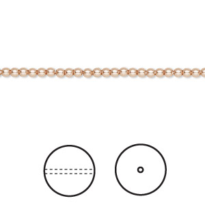 Pearl, Crystal Passions&reg;, rose gold, 2mm round (5810). Sold per pkg of 100.
