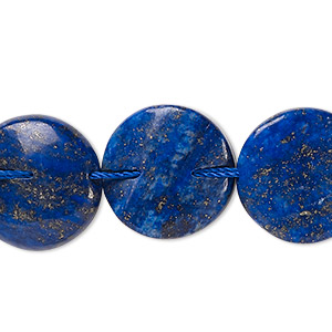 Bead, lapis lazuli (dyed), 18mm twisted flat round, C- grade, Mohs hardness 5 to 6. Sold per 15-inch strand.