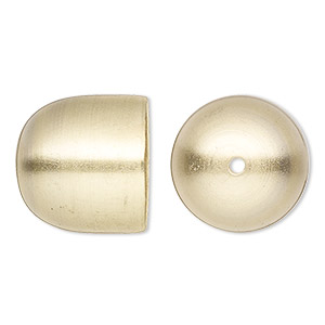 Bell component, lacquered brass-plated carbon steel, 20x19mm with 18.5mm inside diameter. Sold per pkg of 6.