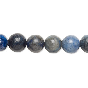 Bead, lapis lazuli (dyed), 9-10mm round, D- grade, Mohs hardness 5 to 6. Sold per 15-inch strand.