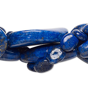 Bead mix, lapis lazuli (dyed), 10x8mm-30x21mm multi-shape, Mohs hardness 5 to 6. Sold per (3) 15&quot; to 16&quot; strands.