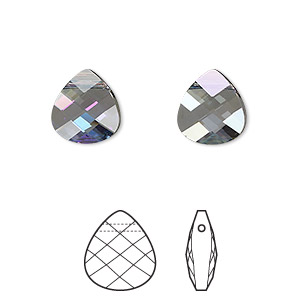 Drop, Crystal Passions® crystals with third-party coating, Crystal ...