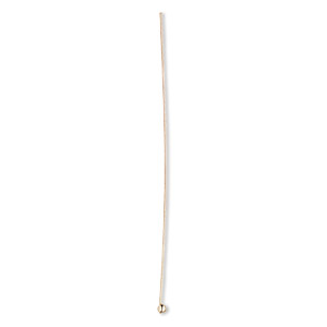 Head pin, 14Kt rose gold-filled, 2 inches with 1.5mm ball, 24 gauge. Sold per pkg of 10.