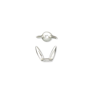 Bead cap, Amoracast&reg;, sterling silver, 8x6mm bunny ears, fits 6-8mm bead. Sold individually.